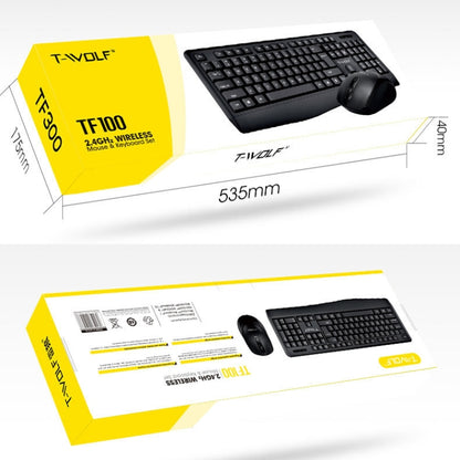 T-WOLF TF-100 2.4G Bluetooth Laptop Office Wireless Keyboard and Mouse Set(Set) - Wireless Keyboard by T-WOLF | Online Shopping South Africa | PMC Jewellery | Buy Now Pay Later Mobicred