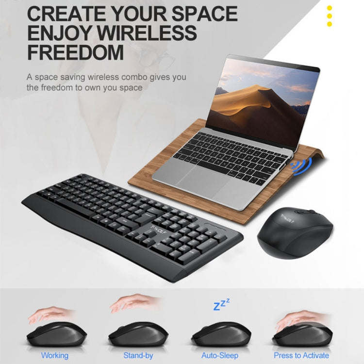 T-WOLF TF-100 2.4G Bluetooth Laptop Office Wireless Keyboard and Mouse Set(Set) - Wireless Keyboard by T-WOLF | Online Shopping South Africa | PMC Jewellery | Buy Now Pay Later Mobicred