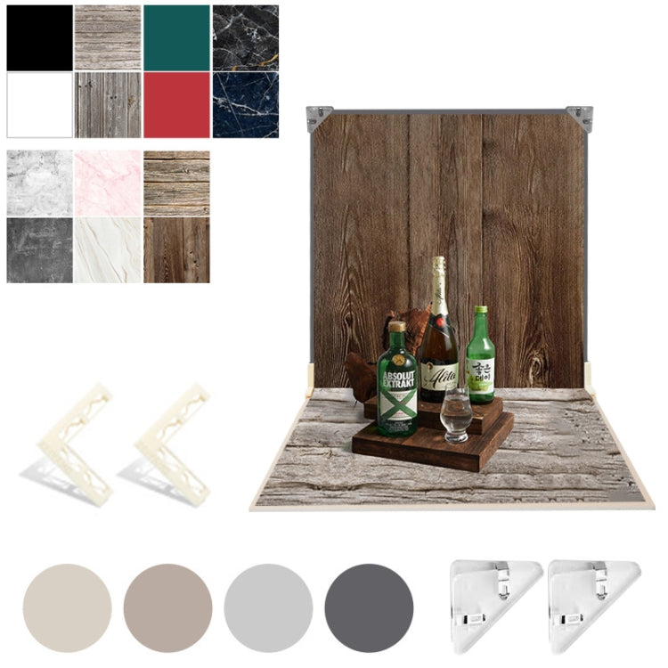2pcs 60cm Double-Sided Background Board + 7pcs Backdrop Paper Photography Props Set, Spec: Set 5 - Solid Color by PMC TechLife | Online Shopping South Africa | PMC TechLife | Buy Now Pay Later Mobicred