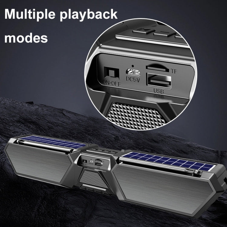 DV-880 Dual Solar Wireless Bluetooth Speaker Outdoor Long Radio(Red) - Radio Player by PMC TechLife | Online Shopping South Africa | PMC TechLife | Buy Now Pay Later Mobicred