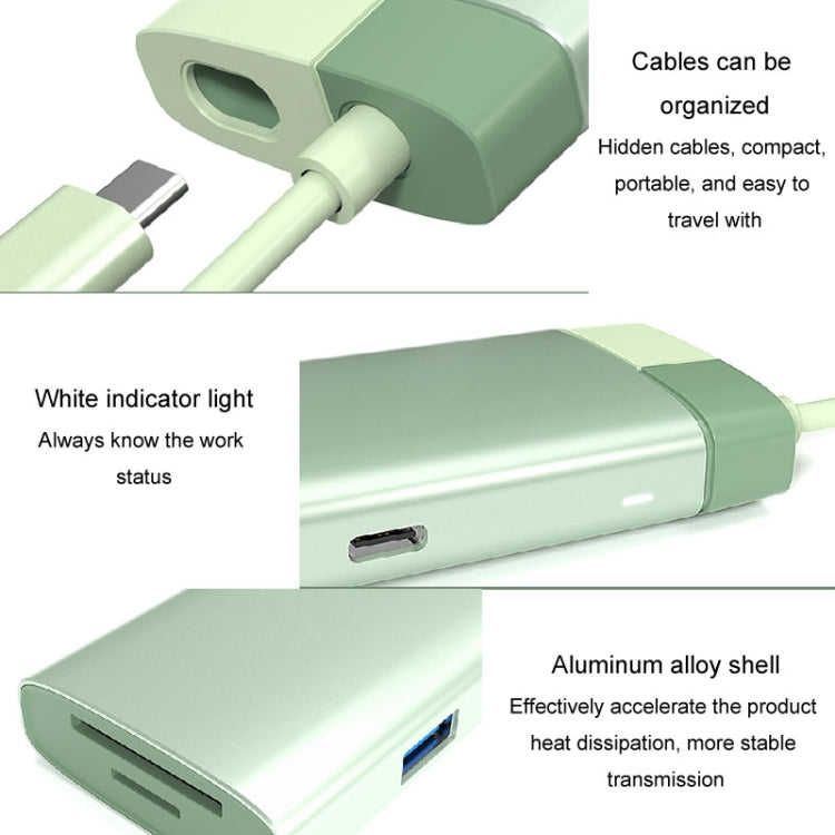 BS7A 7 In 1 Type-C Docking Station Multi-Function USB Hub Docking Station Converter(Green) - USB HUB by PMC Jewellery | Online Shopping South Africa | PMC Jewellery | Buy Now Pay Later Mobicred