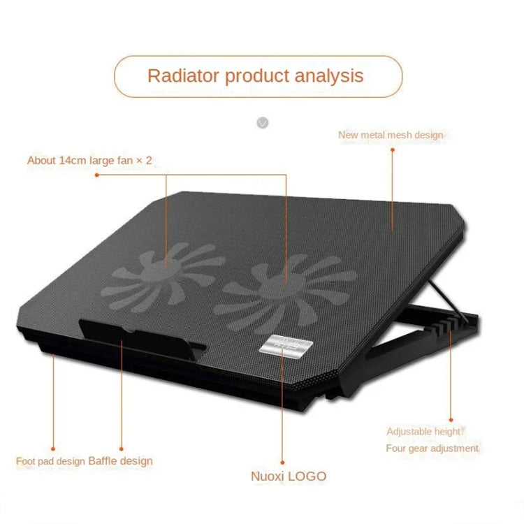 NUOXI S200C Laptop Silent Radiator Multi-level Adjustable Metal Bracket Base(Blue) - free shipping - PMC Jewellery - Order now!