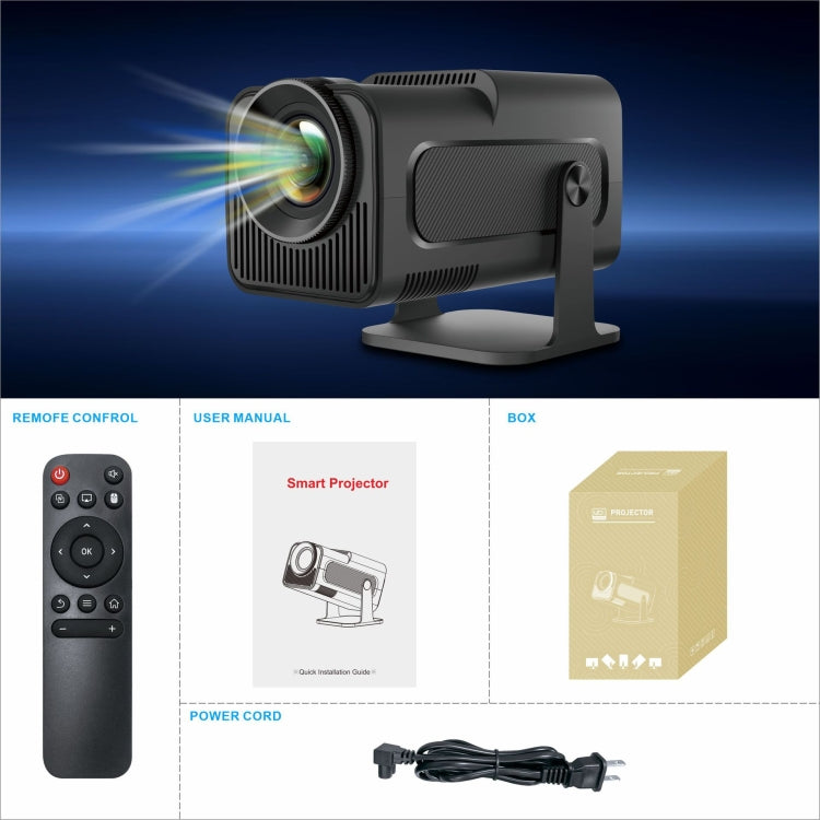 HY320 1080P 390ANSI 4K Android 11 Projector With Wifi 6 Bluetooth 5.0 Support Miracast / Airplay / DLNA AU Plug - LED Projector by PMC Jewellery | Online Shopping South Africa | PMC Jewellery | Buy Now Pay Later Mobicred