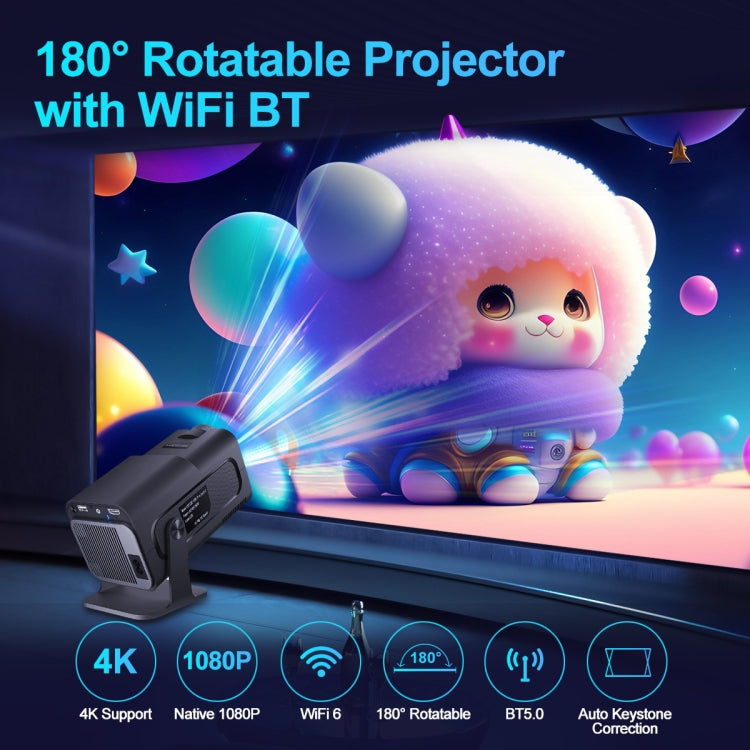 HY320 1080P 390ANSI 4K Android 11 Projector With Wifi 6 Bluetooth 5.0 Support Miracast / Airplay / DLNA AU Plug - LED Projector by PMC Jewellery | Online Shopping South Africa | PMC Jewellery | Buy Now Pay Later Mobicred