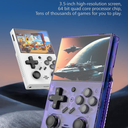 R35PLUS 3.5 Inch Handheld Game Console Built-in 64G 10,000+ Games(Transparent Purple) - Pocket Console by PMC Jewellery | Online Shopping South Africa | PMC Jewellery | Buy Now Pay Later Mobicred