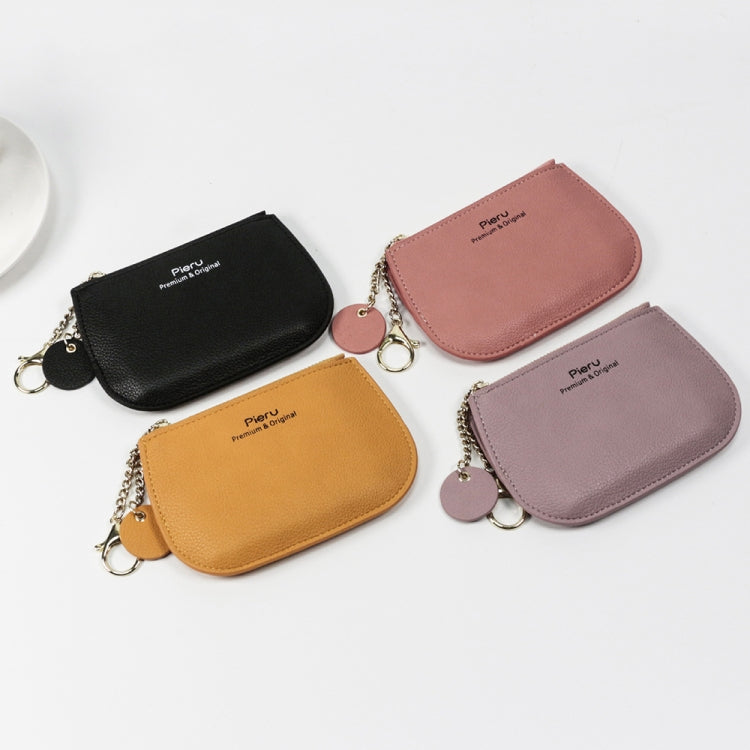 Leisure Ultra-thin Ladies Coin Purse Zippered Mini Wallet(Yellow) - Card & Passport Bags by Pieru | Online Shopping South Africa | PMC TechLife | Buy Now Pay Later Mobicred