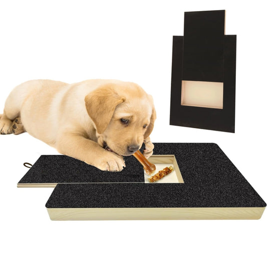 Dog Scratch Board Wooden Sandpaper Dog Nail Grinders with Treat Drawer(Black) - Wooden Toys by PMC Jewellery | Online Shopping South Africa | PMC Jewellery | Buy Now Pay Later Mobicred