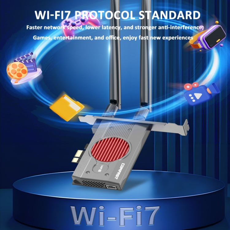 COMFAST BE200MAX 8774Mbps WiFi7 Network Card Bluetooth 5.4 Tri-Band PCIE WiFi Receiver - USB Network Adapter by COMFAST | Online Shopping South Africa | PMC Jewellery | Buy Now Pay Later Mobicred