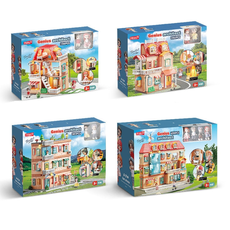 186pcs /Box Children Household Large Pellet Building Blocks Villa Castle Assembly Toys - Pretend Play Toys by PMC Jewellery | Online Shopping South Africa | PMC Jewellery | Buy Now Pay Later Mobicred