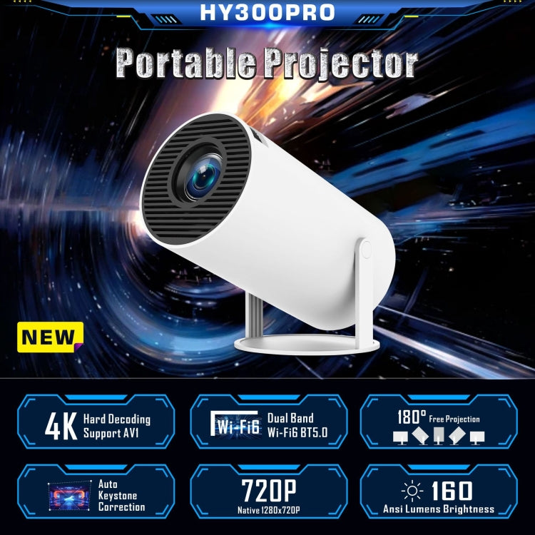 HY300 PRO Smart Projector Android 11.0 System 120 Lumen Portable Projector(US Plug) - Mini Projector by PMC Jewellery | Online Shopping South Africa | PMC Jewellery | Buy Now Pay Later Mobicred