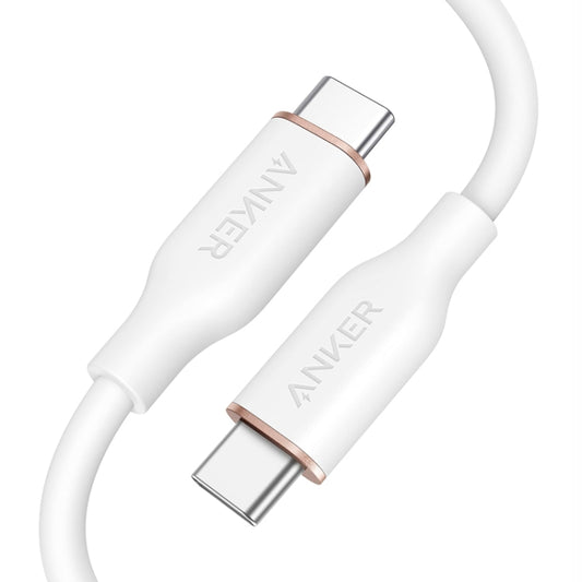 ANKER A8552 Powerline III 0.9m Skin Friendly Dual Type-C Data Cable PD100W Fast Charging Cable(White) - USB-C & Type-C Cable by ANKER | Online Shopping South Africa | PMC Jewellery | Buy Now Pay Later Mobicred