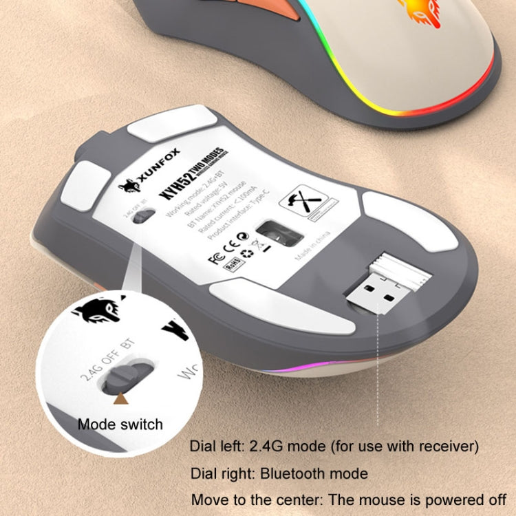 XUNSVFOX XYH52 Wireless Dual Mode Mouse Rechargeable And Silent Office Gaming Mouse(Shimmer) - free shipping - PMC Jewellery - Order now!