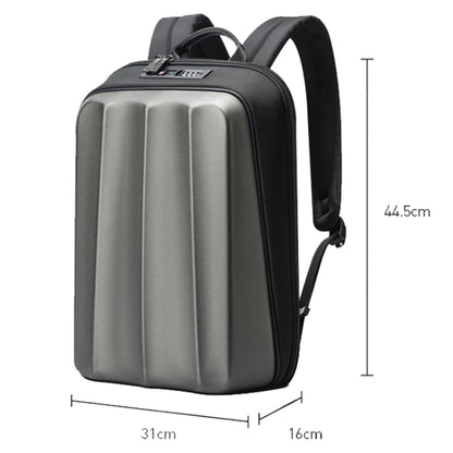 Bopai 61-122579 Large Capacity Hard Shell Password Lock Waterproof Business Laptop Backpack(Grey) - Backpack by Bopai | Online Shopping South Africa | PMC Jewellery | Buy Now Pay Later Mobicred