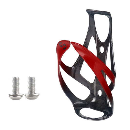 TOSEEK Outdoor Cycling Carbon Fiber Open Water Bottle Cage, Color: Red Glossy - Holders by TOSEEK | Online Shopping South Africa | PMC Jewellery | Buy Now Pay Later Mobicred