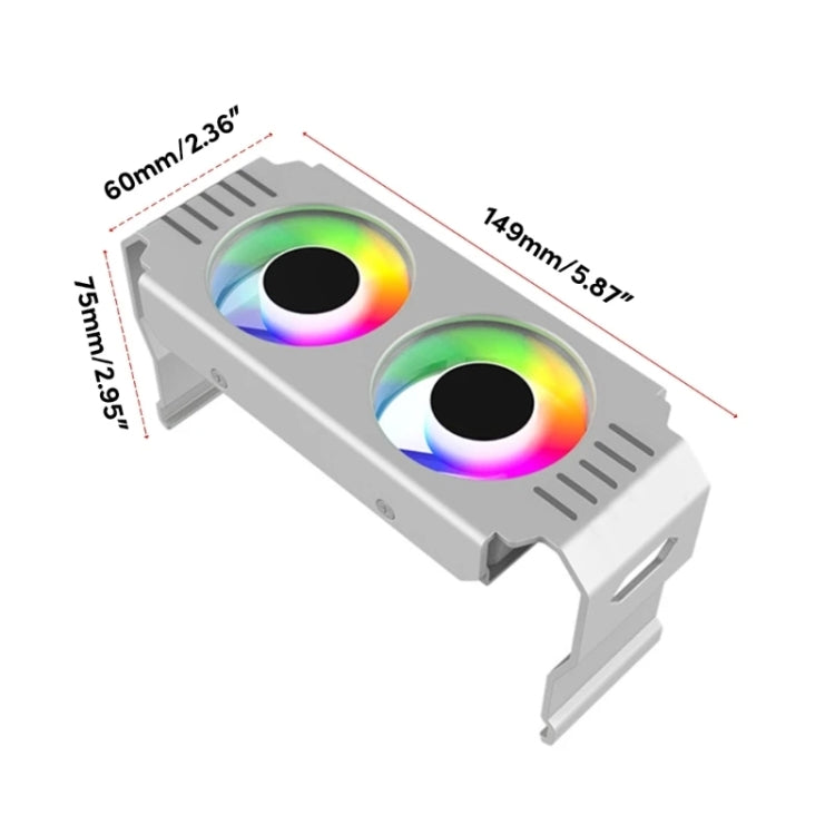 Desktop ARGB Memory Cooler PWM Temperature Control Dual Fan, For DDR / DDR2 / DDR3 / DDR4 / DDR5(White) - Fan Cooling by PMC Jewellery | Online Shopping South Africa | PMC Jewellery | Buy Now Pay Later Mobicred