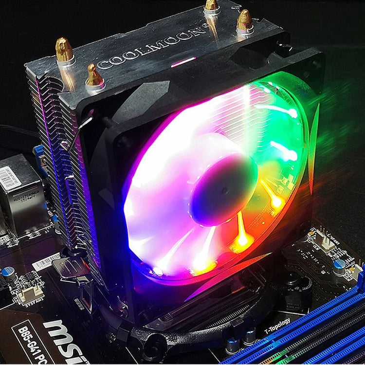 COOLMOON Frost Double Copper Tube CPU Fan Desktop PC Illuminated Silent AMD Air-Cooled Cooler, Style: P22 Magic Moon Edition Double Fan - Fan Cooling by COOLMOON | Online Shopping South Africa | PMC Jewellery | Buy Now Pay Later Mobicred