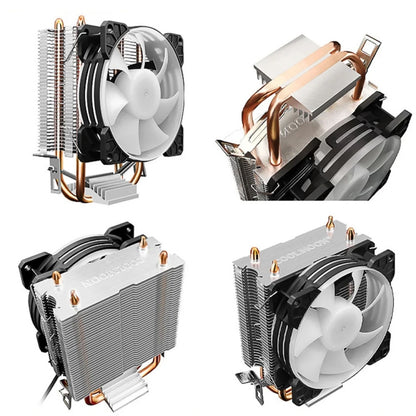 COOLMOON Frost Double Copper Tube CPU Fan Desktop PC Illuminated Silent AMD Air-Cooled Cooler, Style: P2 Magic Moon Edition Single Fan - Fan Cooling by COOLMOON | Online Shopping South Africa | PMC Jewellery | Buy Now Pay Later Mobicred