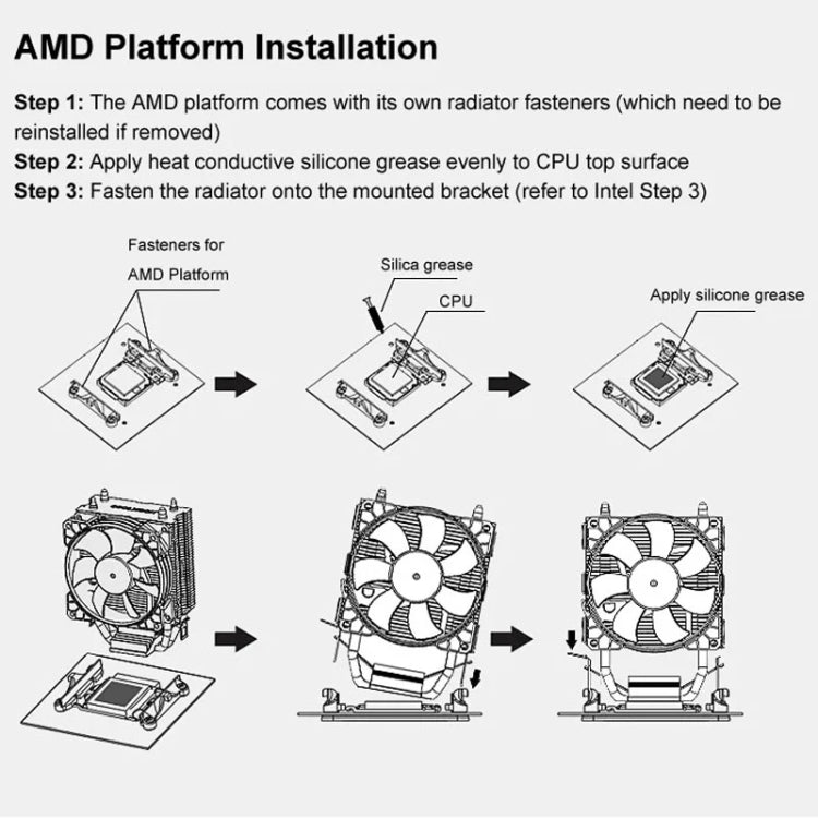 COOLMOON Frost Double Copper Tube CPU Fan Desktop PC Illuminated Silent AMD Air-Cooled Cooler, Style: P22 Streamline Edition Double Fan - Fan Cooling by COOLMOON | Online Shopping South Africa | PMC Jewellery | Buy Now Pay Later Mobicred