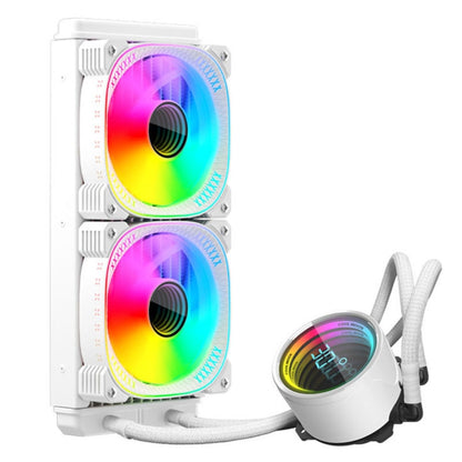 COOLMOON CM-YM-240T Digital ARGB Lens Edition Integrated Water Cooling CPU Cooler Temperature Display CPU Fan(White) - Fan Cooling by COOLMOON | Online Shopping South Africa | PMC Jewellery | Buy Now Pay Later Mobicred