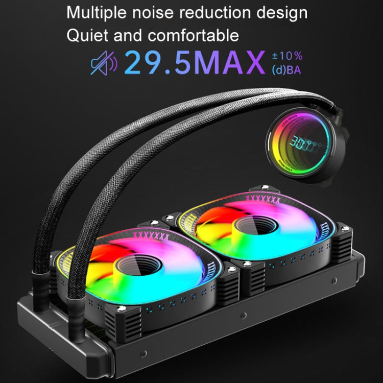 COOLMOON CM-YM-240T Digital ARGB Lens Edition Integrated Water Cooling CPU Cooler Temperature Display CPU Fan(White) - Fan Cooling by COOLMOON | Online Shopping South Africa | PMC Jewellery | Buy Now Pay Later Mobicred