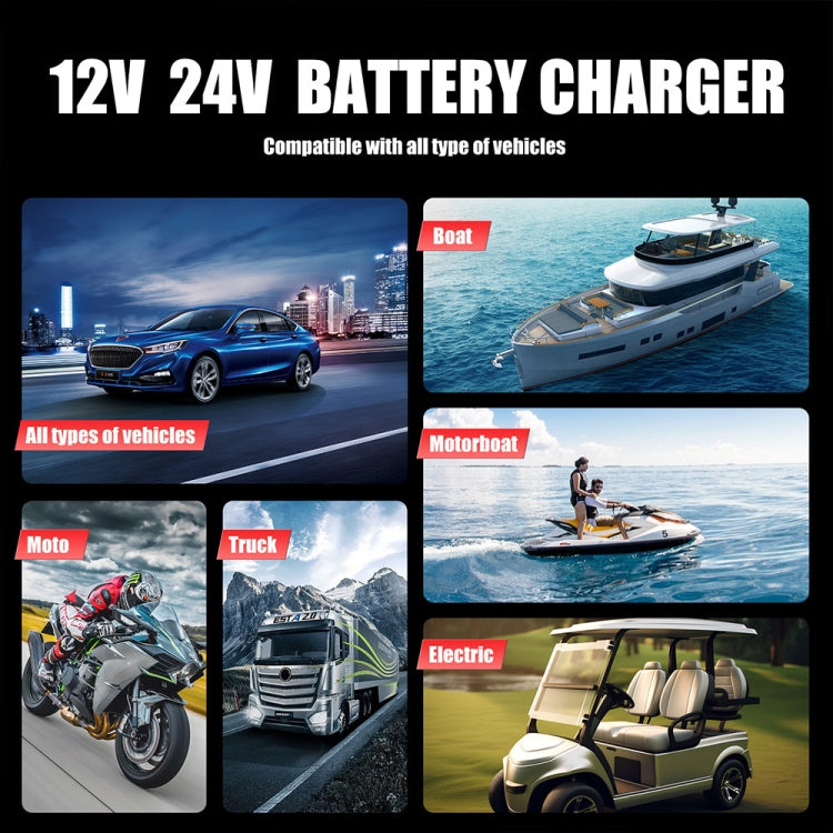 FOXSUR 25A 12V/24V Portable High-Power Car Ship Motorcycle Charger(US Plug) - Battery Charger by FOXSUR | Online Shopping South Africa | PMC Jewellery | Buy Now Pay Later Mobicred