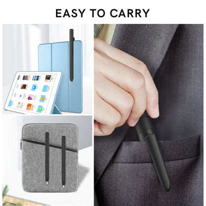 For Apple Pencil 1 AhaStyle PT141 Triple Defense Pen Clip Silicone Protective Case(Black) - Pencil Accessories by AhaStyle | Online Shopping South Africa | PMC Jewellery | Buy Now Pay Later Mobicred