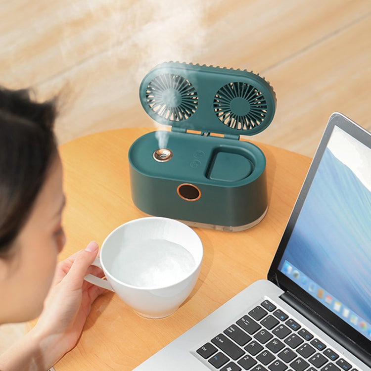 WT-818 Dual-leaf Spray Smart Digital Display Desktop Fan Night Light Humidification Cooler(Pink) - Electric Fans by PMC TechLife | Online Shopping South Africa | PMC TechLife | Buy Now Pay Later Mobicred