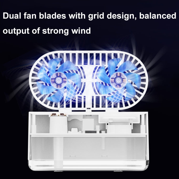 WT-818 Dual-leaf Spray Smart Digital Display Desktop Fan Night Light Humidification Cooler(Pink) - Electric Fans by PMC TechLife | Online Shopping South Africa | PMC TechLife | Buy Now Pay Later Mobicred