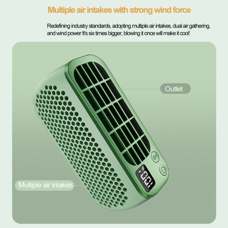 USB Charging Digital Display Portable Bladeless Outdoor Mini Night Light Fan(Green) - Electric Fans by PMC TechLife | Online Shopping South Africa | PMC TechLife | Buy Now Pay Later Mobicred