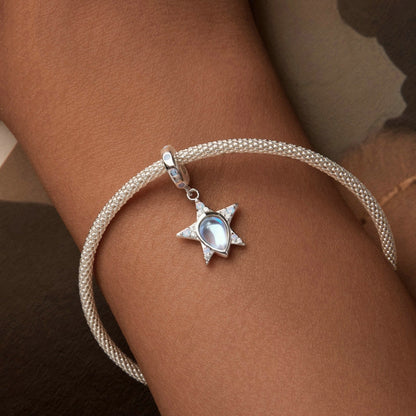 S925 Sterling Silver Blue Star DIY Bracelet Beaded Accessories(SCC2753) - Jewelry Accessories by PMC Jewellery | Online Shopping South Africa | PMC Jewellery | Buy Now Pay Later Mobicred