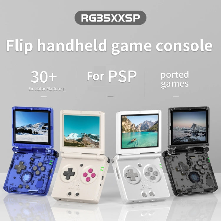 ANBERNIC RG35XXSP 3.5'' IPS Screen Flip Handheld Console Linux System WIFI Retro Video Game Player  64G+128G(Black Transparent) - Pocket Console by ANBERNIC | Online Shopping South Africa | PMC Jewellery | Buy Now Pay Later Mobicred