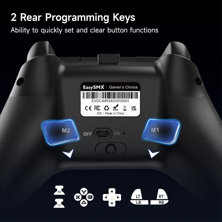 EasySMX X15 Hall Joystick Trigger RGB Wireless Gamepad(Starry Sky) - Gamepads by EasySMX | Online Shopping South Africa | PMC Jewellery | Buy Now Pay Later Mobicred