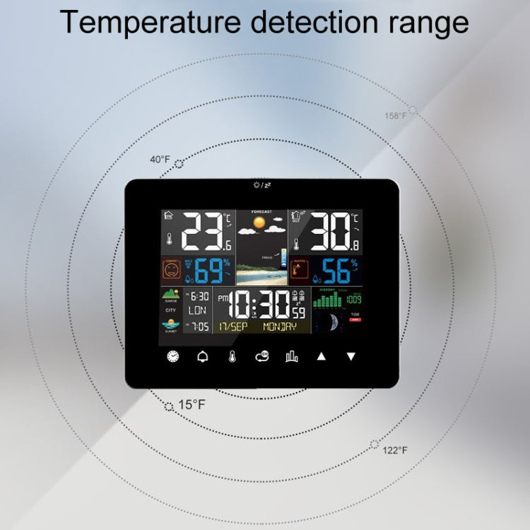 Color Screen Weather Forecast Clock Sensor Temperature And Humidity Meter(Black) - Novelty Clock by PMC Jewellery | Online Shopping South Africa | PMC Jewellery | Buy Now Pay Later Mobicred