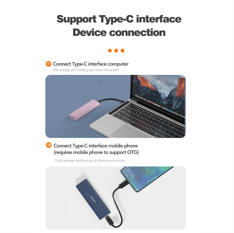 Blueendless M2815SN M.2 Dual Protocol Type-C 3.1 Mobile Hard Disk Box Laptop External SSD(Silver) - HDD Enclosure by Blueendless | Online Shopping South Africa | PMC Jewellery | Buy Now Pay Later Mobicred