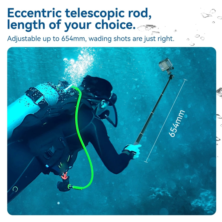 TELESIN WSS-001 65.4cm Aluminum Alloy Waterproof Ball Head Selfie Stick Diving Shooting Sports Camera Extension Stick - Extendable Pole by TELESIN | Online Shopping South Africa | PMC Jewellery | Buy Now Pay Later Mobicred