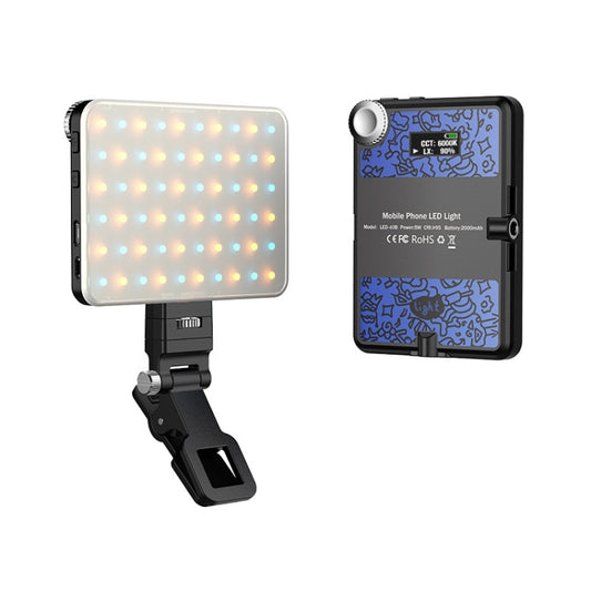 60 LEDs Rechargeable Clip Fill Light With Front & Back Clip Adjusted 3 Light Modes For Phone, Spec: B Type Blue - Selfie Light by PMC Jewellery | Online Shopping South Africa | PMC Jewellery | Buy Now Pay Later Mobicred