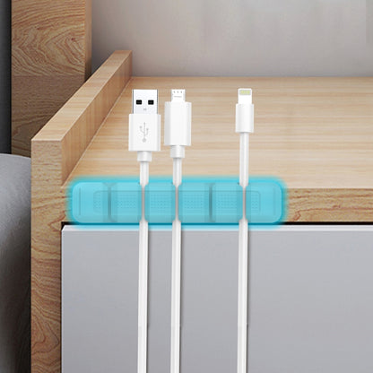 AhaStyle PT125-S 5 Holes Adhesive Version Silicone Cable Clip Desktop Data Cable Storage Holder(Luminous Blue) - Cable Organizer by AhaStyle | Online Shopping South Africa | PMC Jewellery | Buy Now Pay Later Mobicred