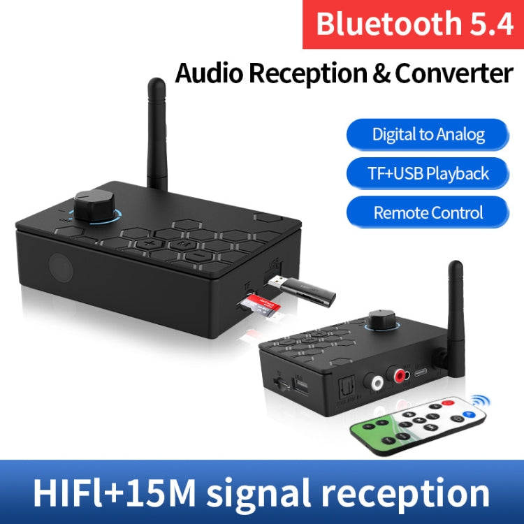 Bluetooth 5.4 Receiver Digital To Analog Card U Disk Converter Adapter With Remote Control(Coaxial Conversion) - Audio Signal Switcher by PMC Jewellery | Online Shopping South Africa | PMC Jewellery | Buy Now Pay Later Mobicred