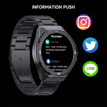 LOKMAT COMET2 PRO 1.46-Inch 5ATM Waterproof Bluetooth Call Smart Watch, Color: Black Leather - Smart Watches by LOKMAT | Online Shopping South Africa | PMC Jewellery | Buy Now Pay Later Mobicred