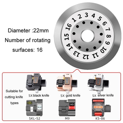 22mm 16 Rotating Surface With Hole Fiber Optic Cutting Knife Replacement Tungsten Steel Blade - Lan Cable and Tools by PMC Jewellery | Online Shopping South Africa | PMC Jewellery | Buy Now Pay Later Mobicred