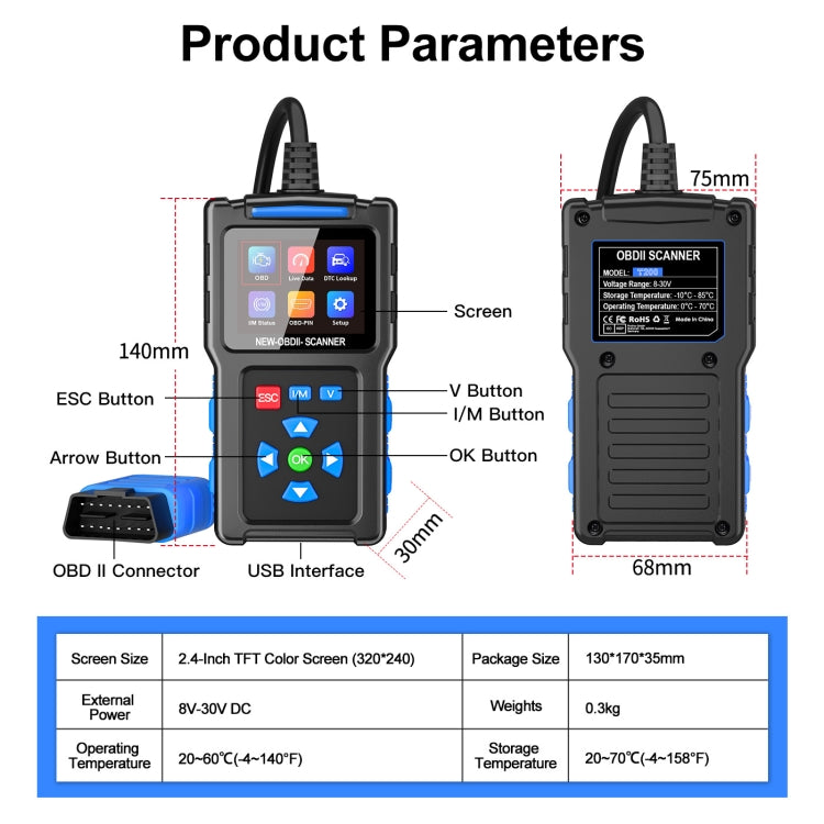 Automobile Fault Diagnostic Instrument OBD2 Engine Tester ELM327(T200) - Electronic Test by PMC Jewellery | Online Shopping South Africa | PMC Jewellery | Buy Now Pay Later Mobicred