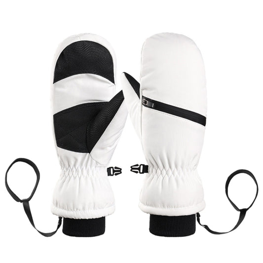 Winter Padded Ski Gloves Outdoor Windproof Warm Sports Gloves, Size: S(White) - Safety Gloves by PMC Jewellery | Online Shopping South Africa | PMC Jewellery | Buy Now Pay Later Mobicred