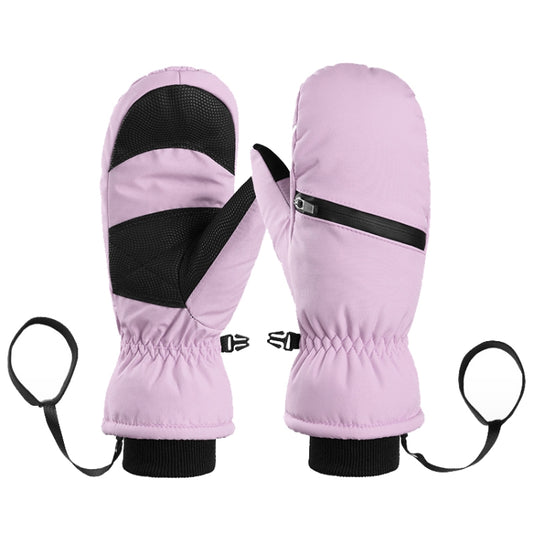 Winter Padded Ski Gloves Outdoor Windproof Warm Sports Gloves, Size: L(Light Purple) - Safety Gloves by PMC Jewellery | Online Shopping South Africa | PMC Jewellery | Buy Now Pay Later Mobicred