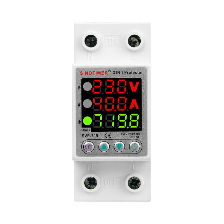 SINOTIMER SVP-719 40A_N Over Under Voltage Protector Electricity Usage Monitor Power Voltmeter - Other Tester Tool by SINOTIMER | Online Shopping South Africa | PMC Jewellery | Buy Now Pay Later Mobicred