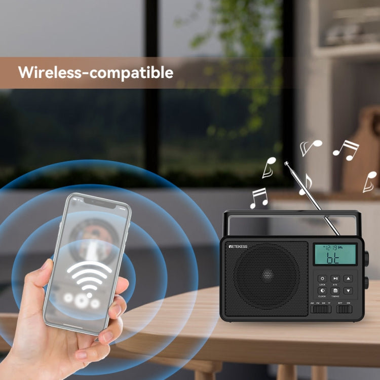Retekess TR638 LCD Digital Display Full-Band Bluetooth FM Radio Support External Antenna(EU Plug) - free shipping - PMC TechLife - Order now!