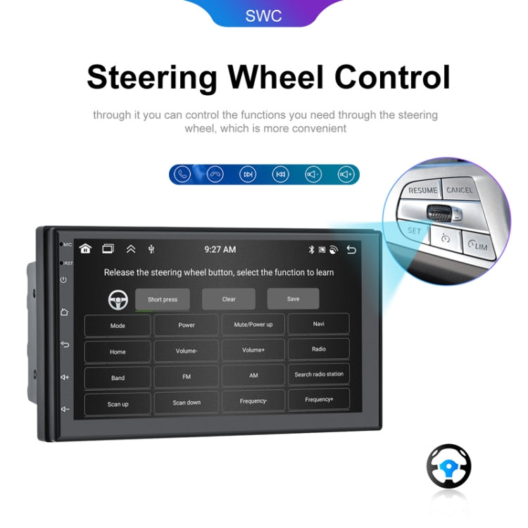 7inch Android 13.0 Dual Butt Universal Wireless Carplay Car Navigation Center Control All-In-One Monitor(Standard+AHD Camera) - Car MP3 & MP4 & MP5 by PMC Jewellery | Online Shopping South Africa | PMC Jewellery | Buy Now Pay Later Mobicred