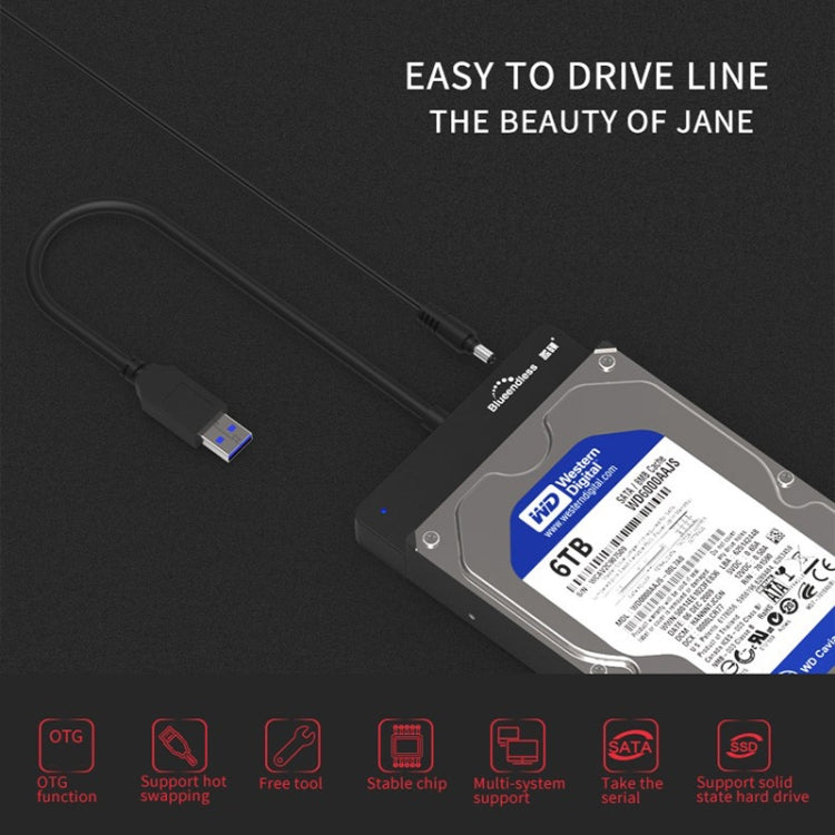 Blueendless US35 USB3.0 To SATA Adapter 2.5 / 3.5-Inch Hard Drive SSD Reader, Spec: USB3.0 US Plug - USB to IDE / SATA by Blueendless | Online Shopping South Africa | PMC Jewellery | Buy Now Pay Later Mobicred