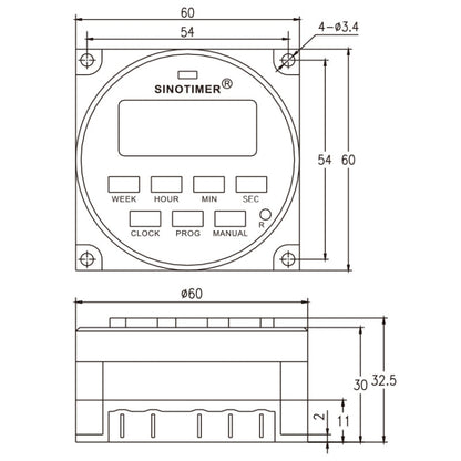 SINOTIMER TM618SH  1 Second Interval Digital LCD Timer Switch Programmable Time Relay 220V - Switch by SINOTIMER | Online Shopping South Africa | PMC Jewellery | Buy Now Pay Later Mobicred