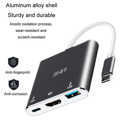 JINGHUA Z330 3 In 1 Type-C Docking Station HDMI 4K Adapter USB3.0 Interface Converter - Cable & Adapters by JINGHUA | Online Shopping South Africa | PMC Jewellery | Buy Now Pay Later Mobicred