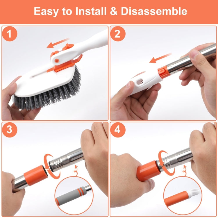 Shower Cleaning Brush With 52 Inch Adjustable Handle Tub Tile Scrubber Brush, Spec: Set 1 - Handheld Cleaner & Mops by PMc TechLife | Online Shopping South Africa | PMc TechLife | Buy Now Pay Later Mobicred